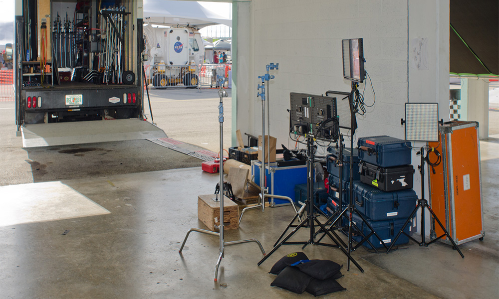 Grip truck on the set for National Geographic